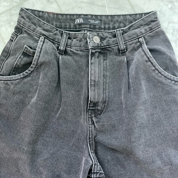 Zara Paperbag Jeans in Washed Black Size 34/2 - Picture 3 of 5
